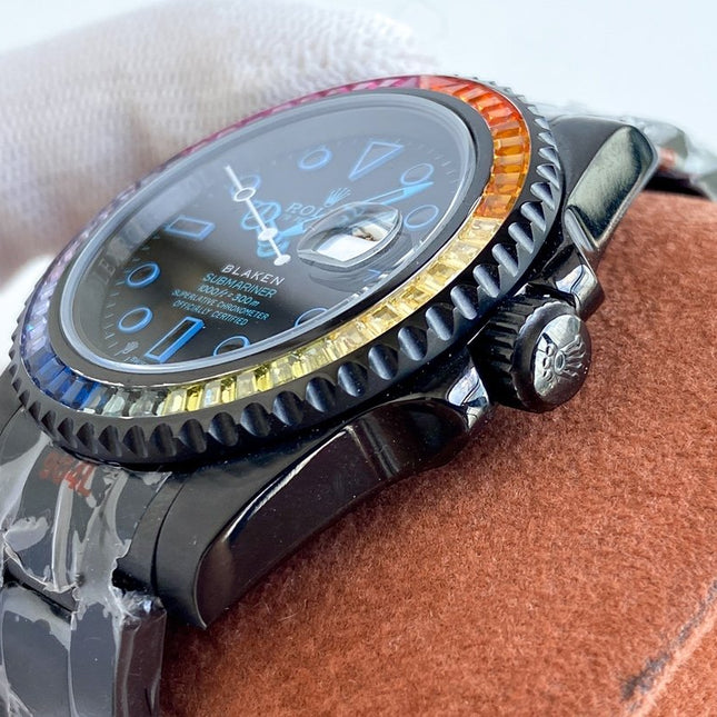 SUBMARINER DATE 40 CUSTOM RAINBOW BLACK BLUE LIMITED EDITION