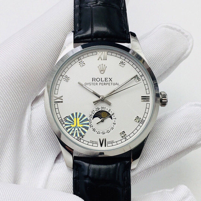 OYSTER PERPETUAL 41 MOONPHASE STEEL CASE WHITE DIAL