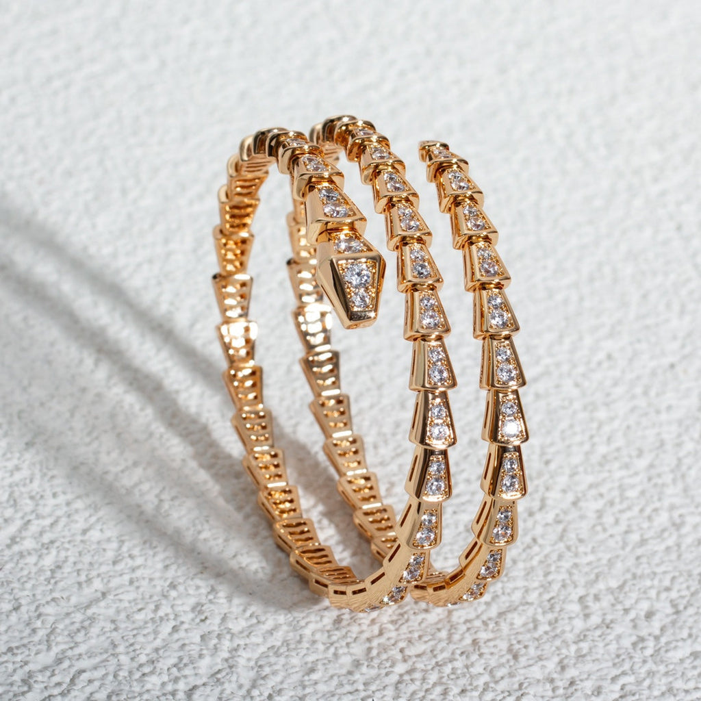 SERPENTI BRACELET PINK GOLD DIAMOND DOUBLE ROW
