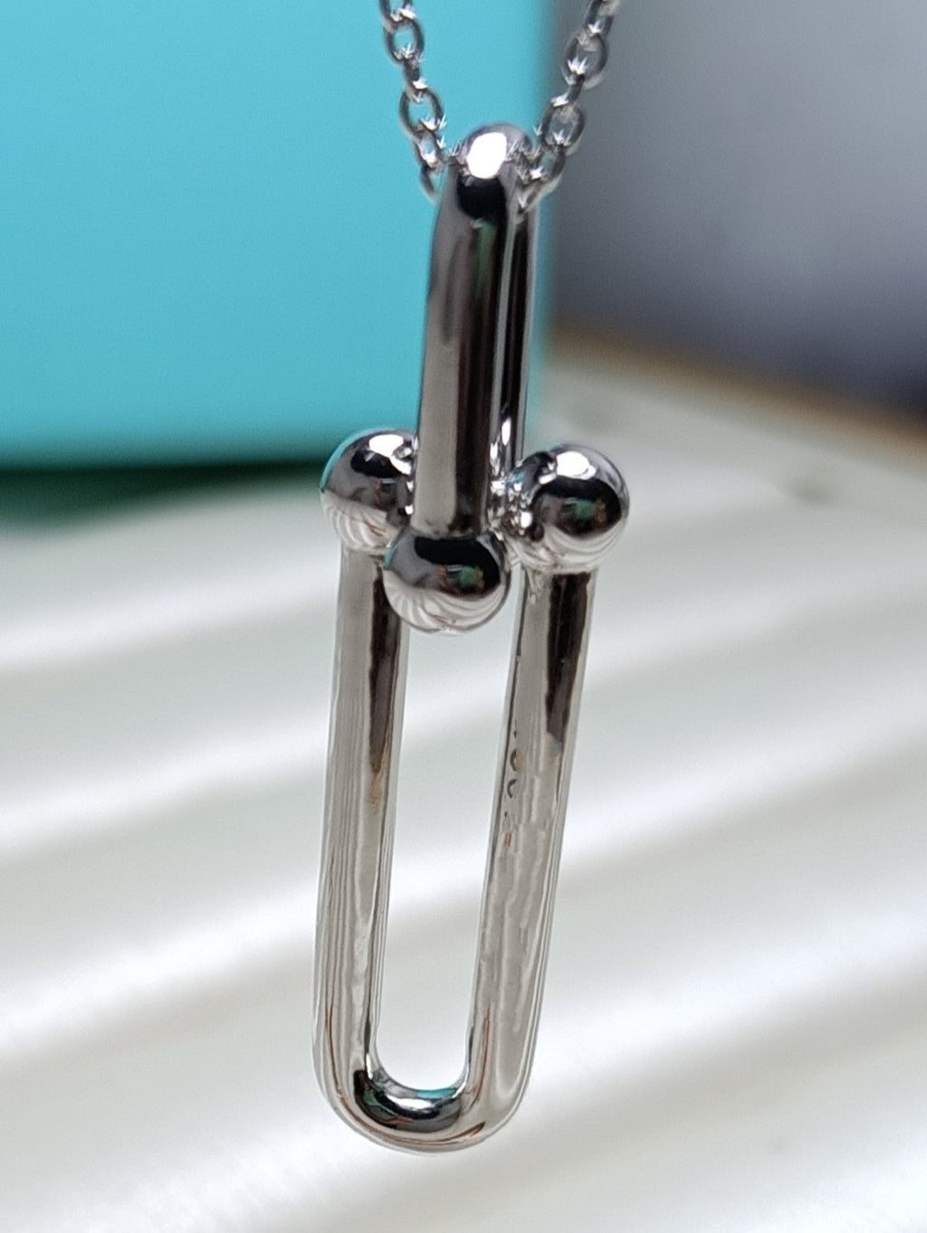 HARDWARE DROP DOUBLE LINK PEDANT NECKLACE