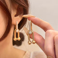 HARDWARE DROP EARRINGS DIAMONDS