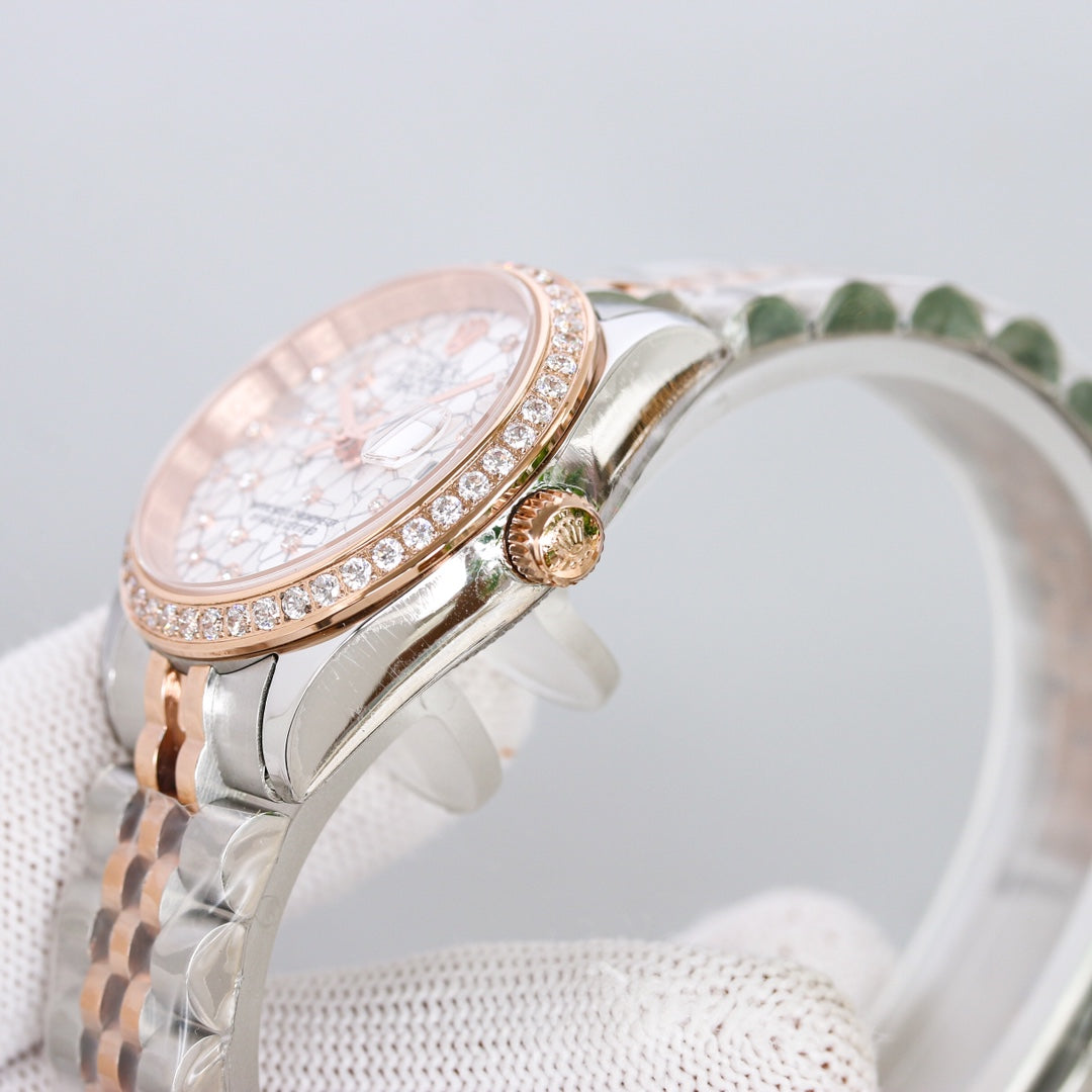 DATEJUST 31 TWO-TONE PINK GOLD STEEL GREY DIAL