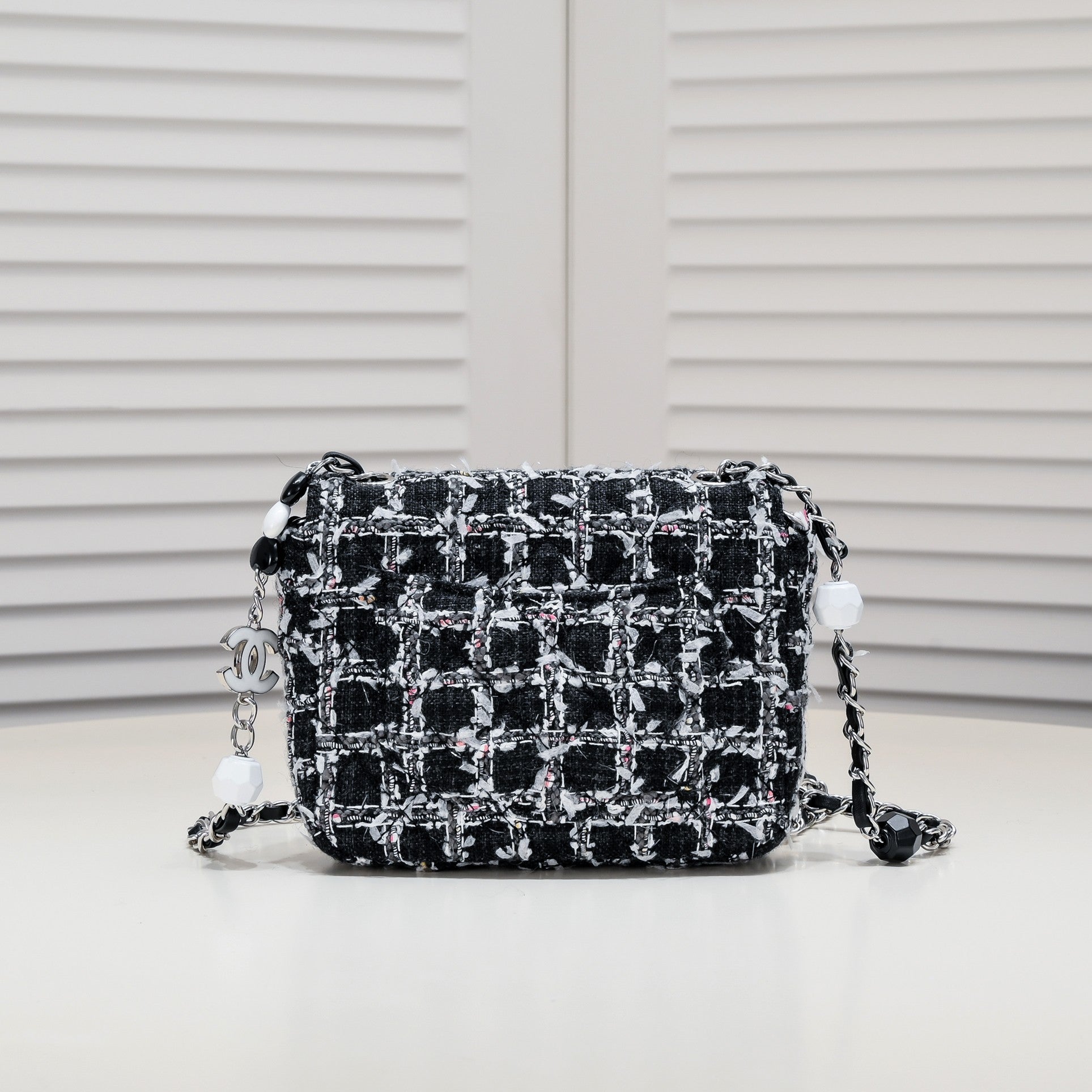 MINI FLAP BAG TWEED 8055 BLACK