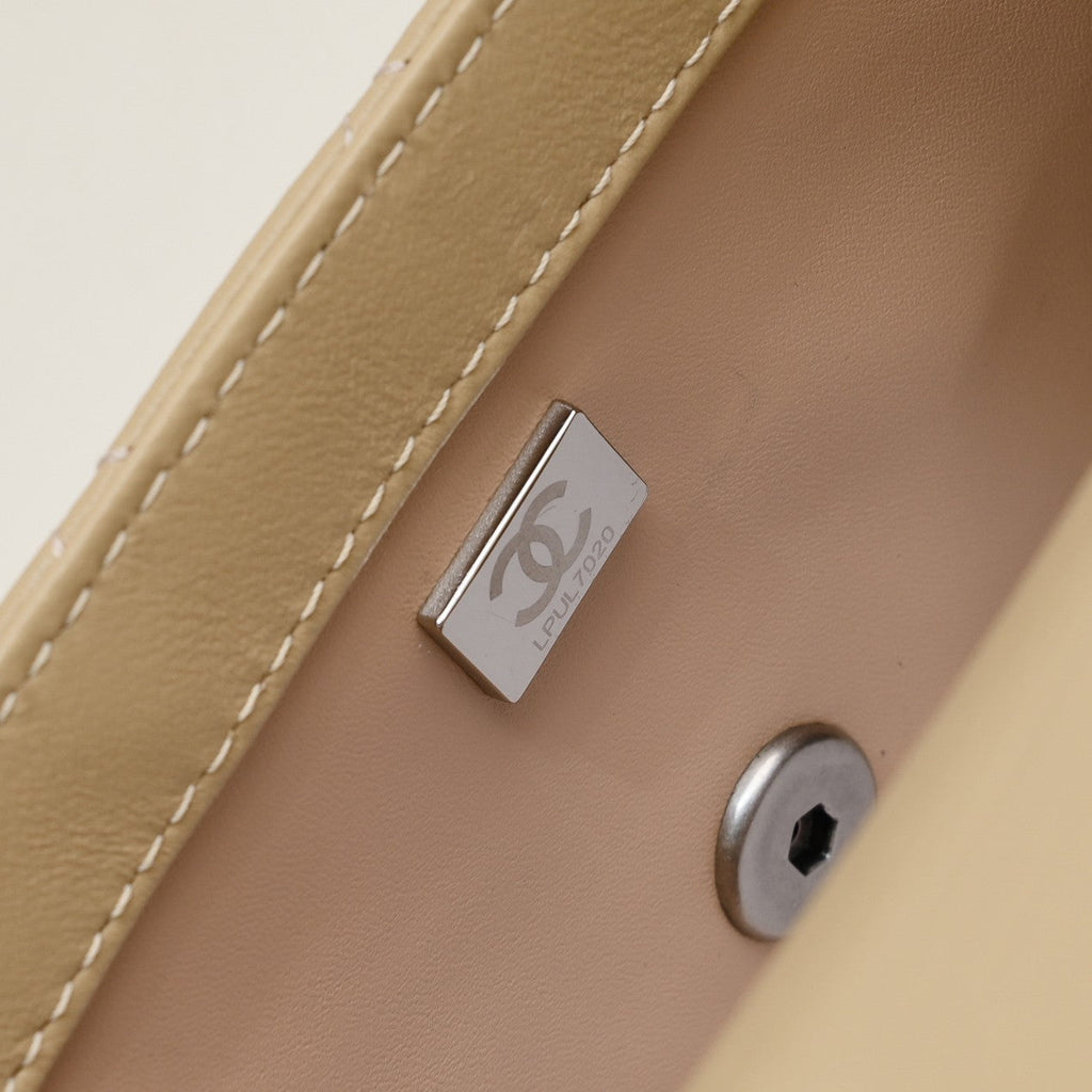 SMALL FLAP BAG 17CM 1786 PALE BROWN SILVER