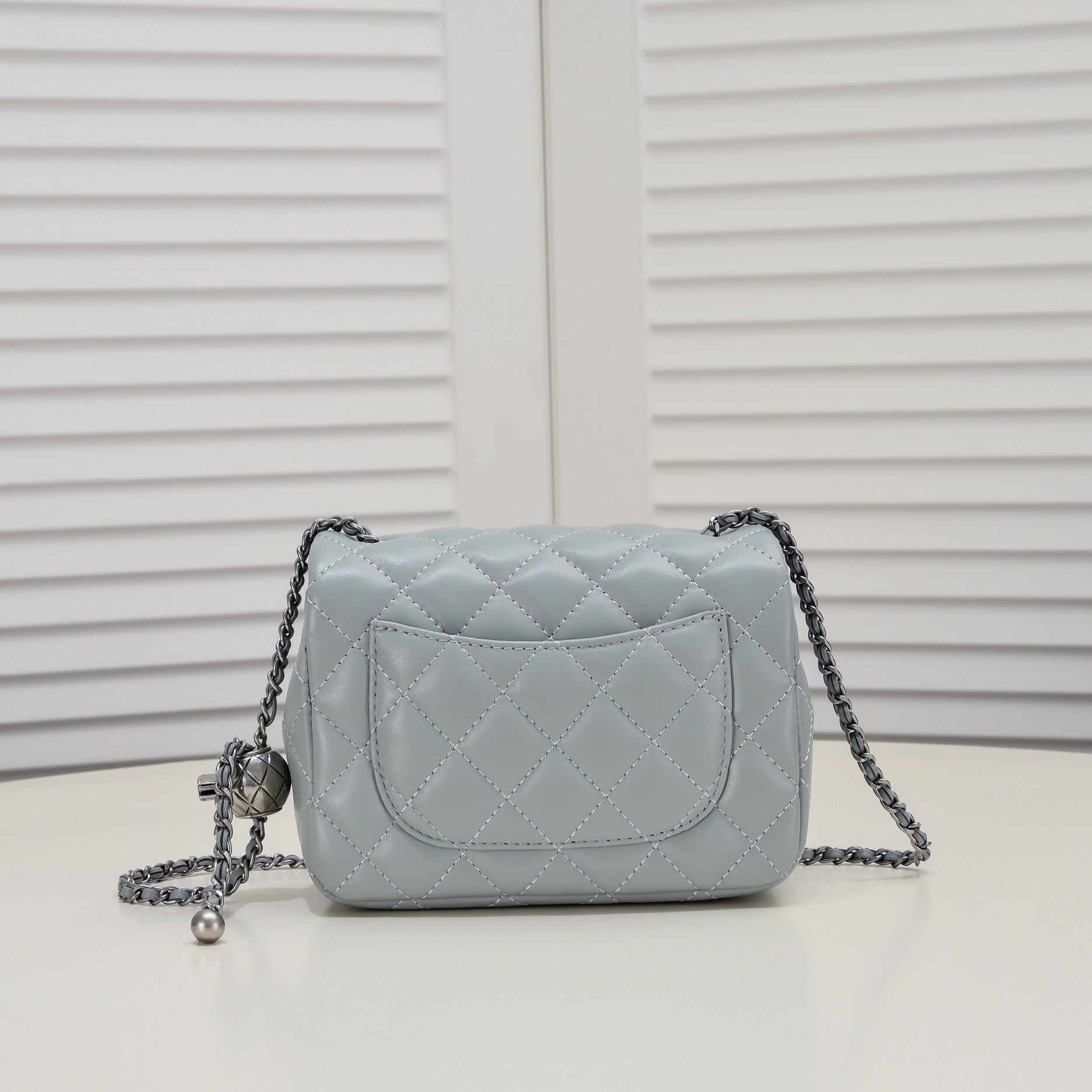 SMALL FLAP BAG 17CM 1786 GREY SILVER