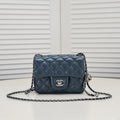 SMALL FLAP BAG 17CM 1786 SAPPHIRE BLUE SILVER
