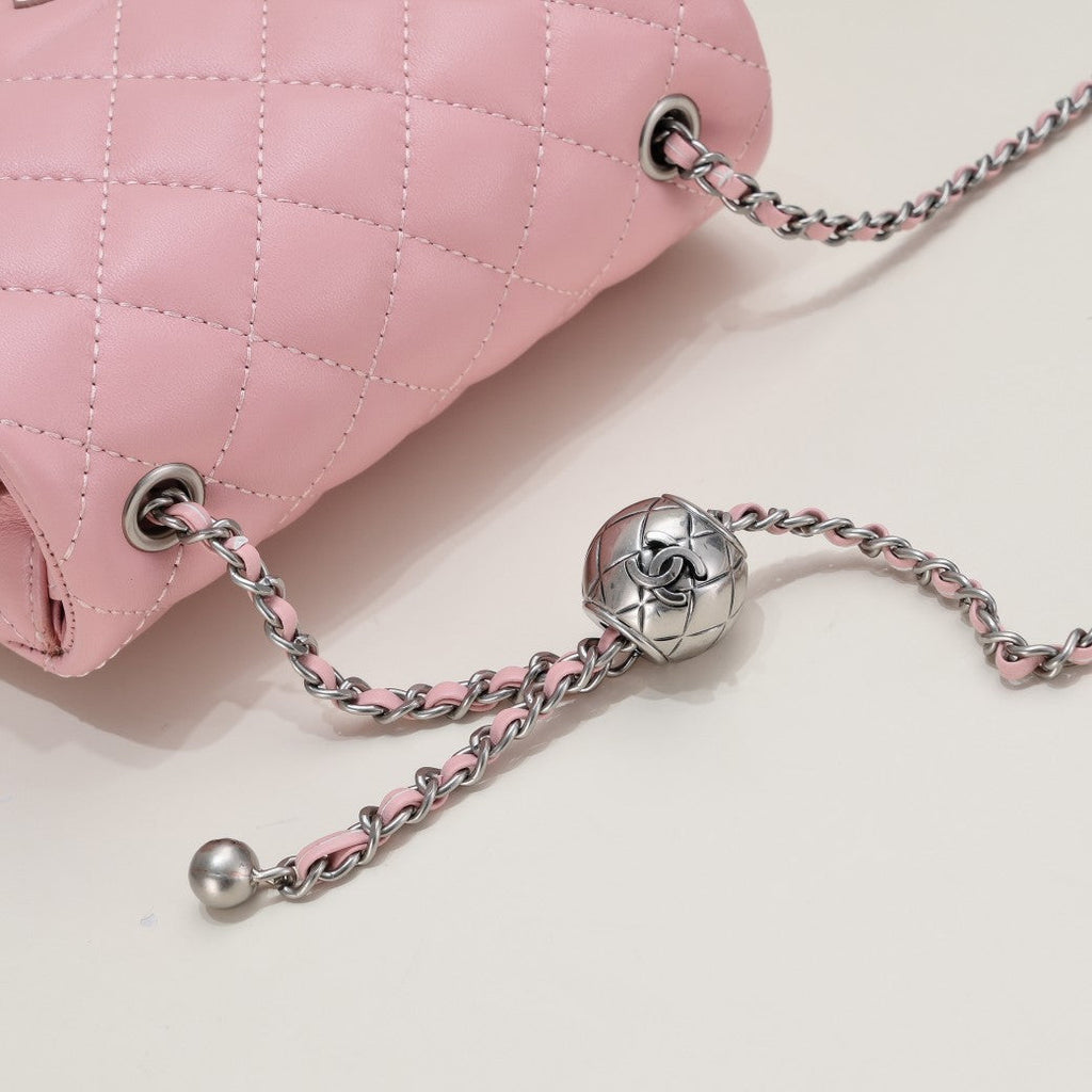 SMALL FLAP BAG 17CM 1786 PINK SILVER