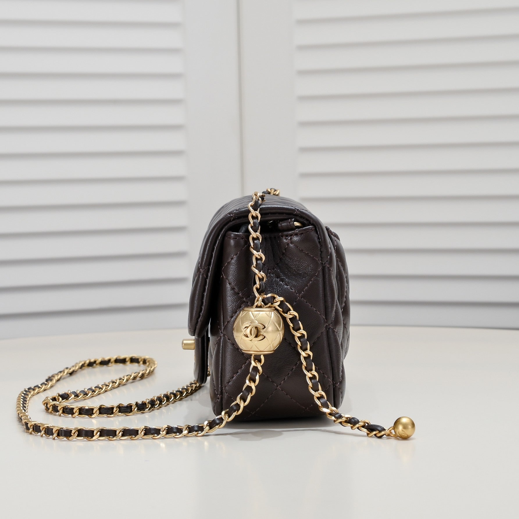 FLAP BAG 20CM 1787 BROWN GOLD