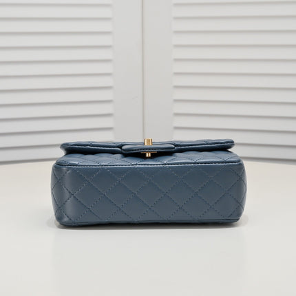 FLAP BAG 20CM 1787 SAPPHIRE BLUE GOLD