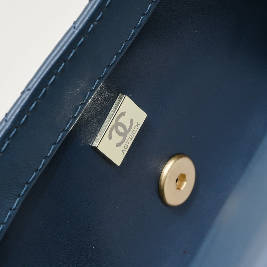 FLAP BAG 20CM 1787 SAPPHIRE BLUE GOLD