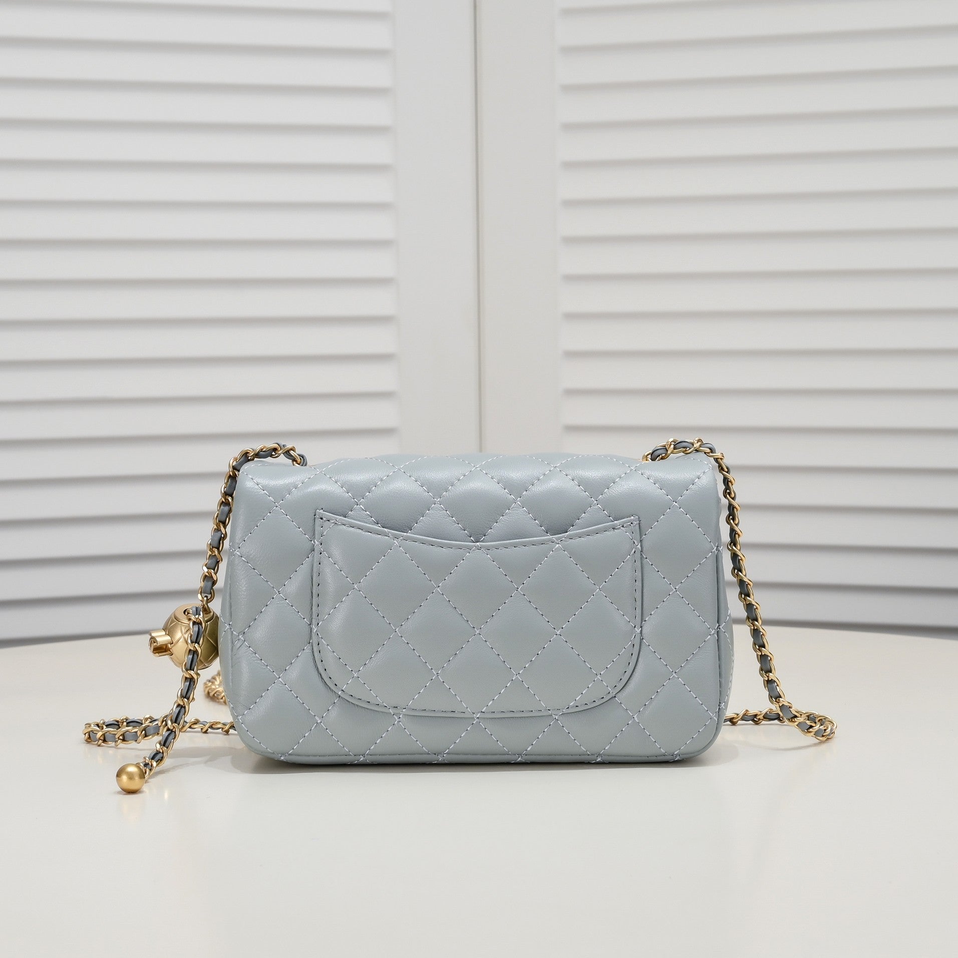 FLAP BAG 20CM 1787 GREY GOLD