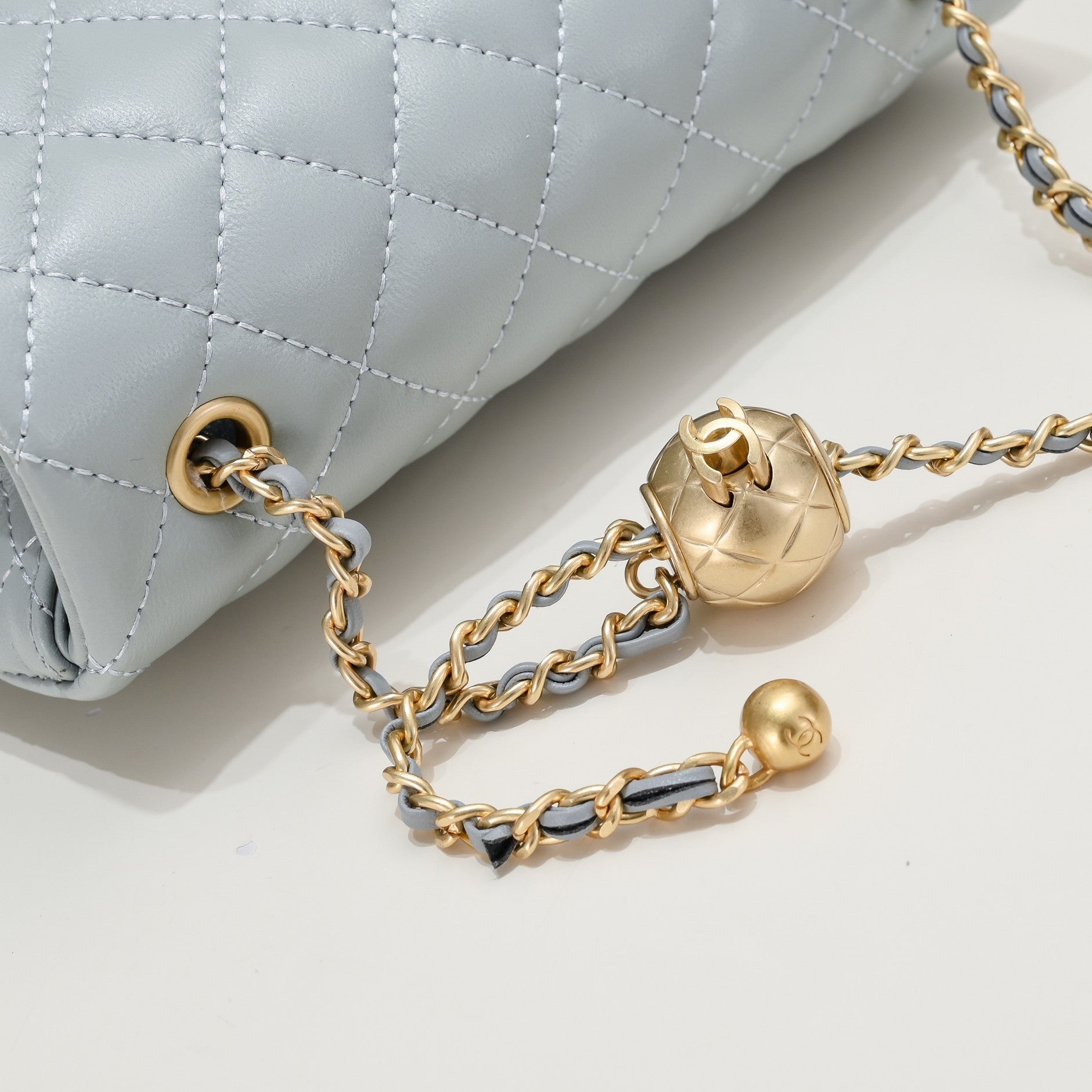FLAP BAG 20CM 1787 GREY GOLD