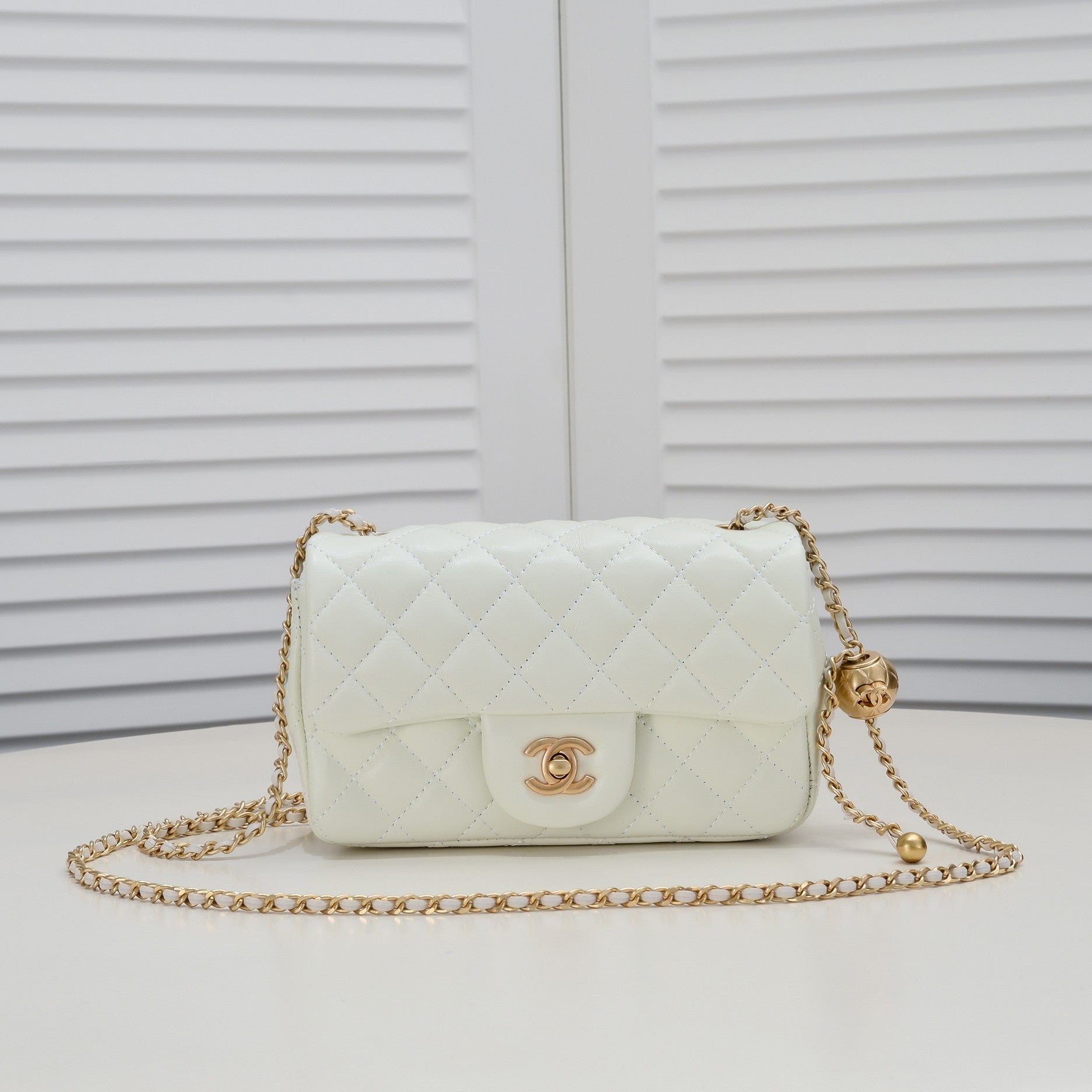 FLAP BAG 20CM 1787 WHITE GOLD
