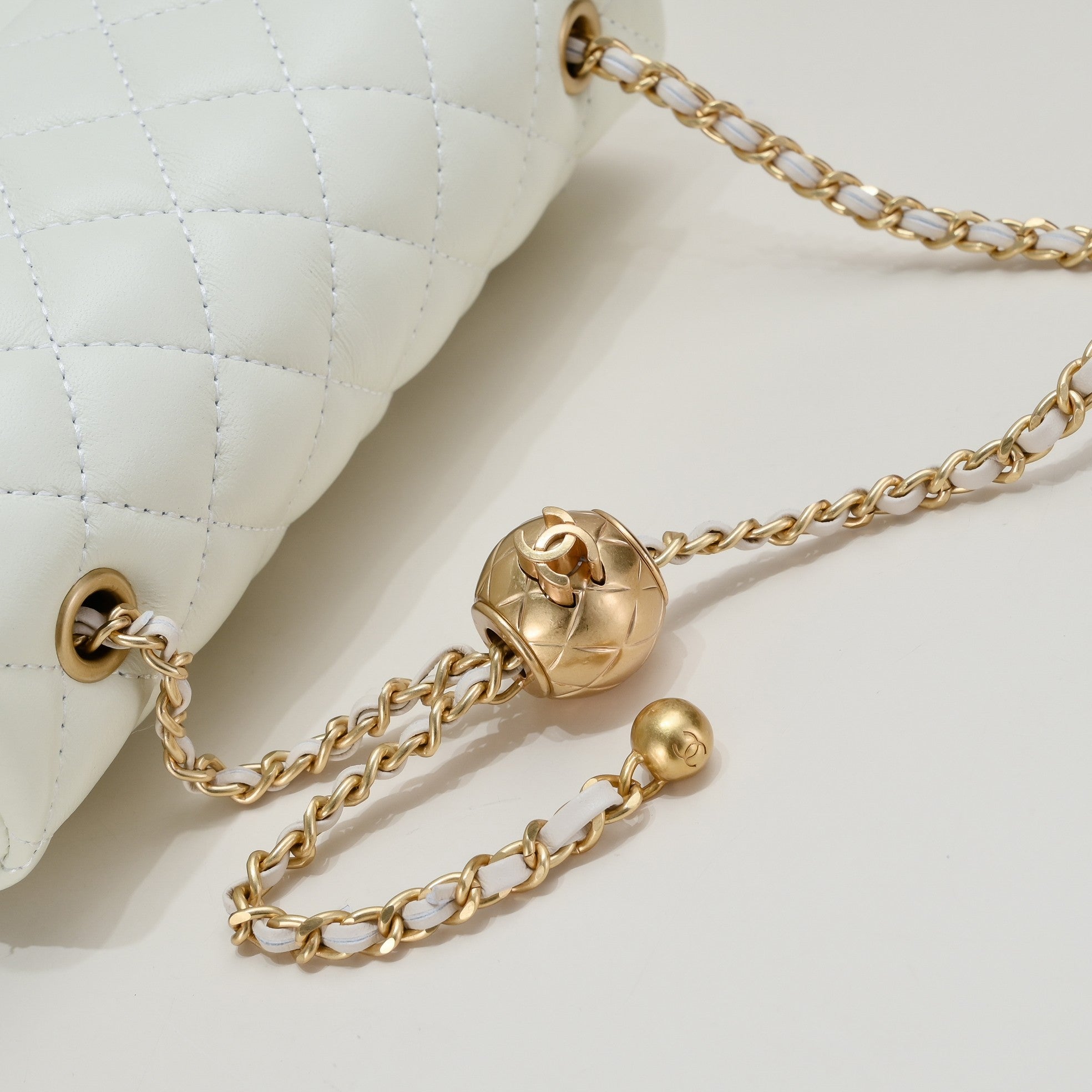 FLAP BAG 20CM 1787 WHITE GOLD