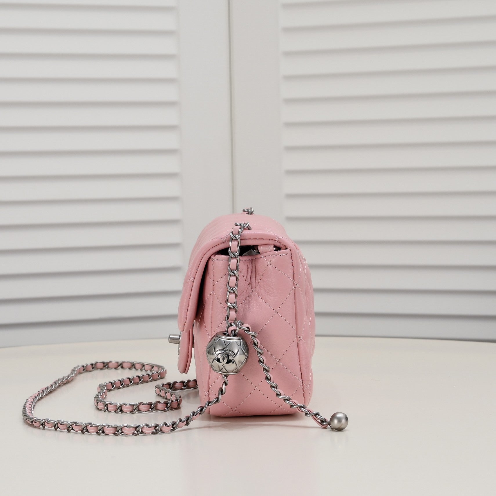 FLAP BAG 20CM 1787 PINK SILVER