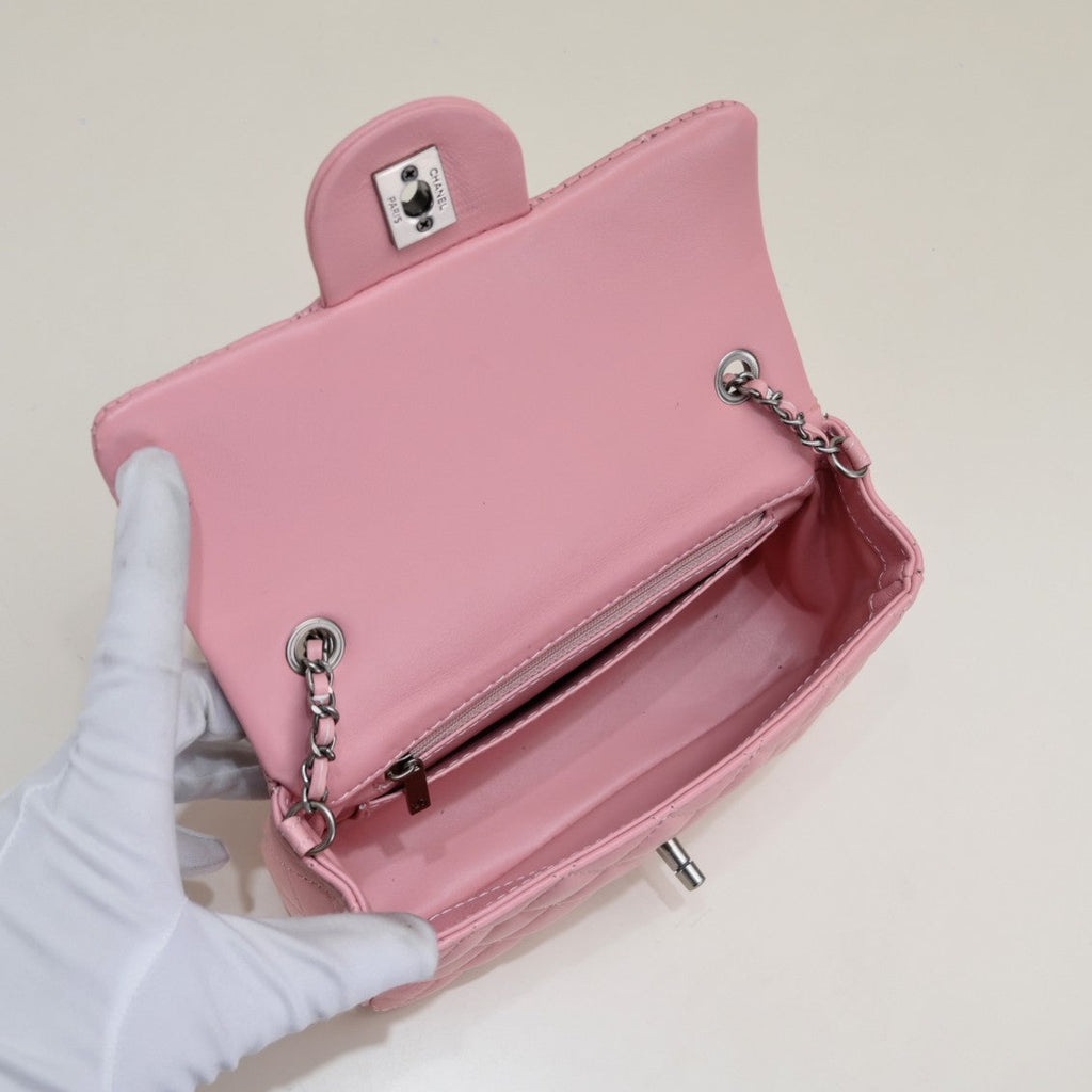 FLAP BAG 20CM 1787 PINK SILVER