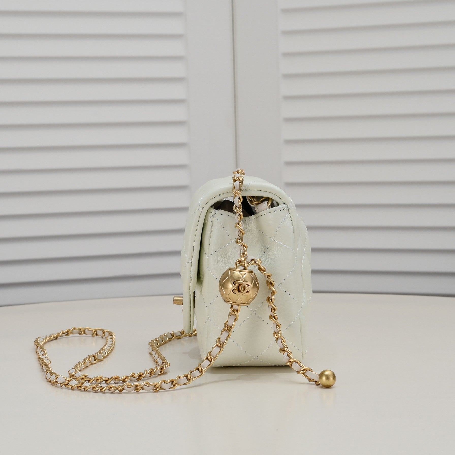 SMALL FLAP BAG 17CM 1786 WHITE GOLD
