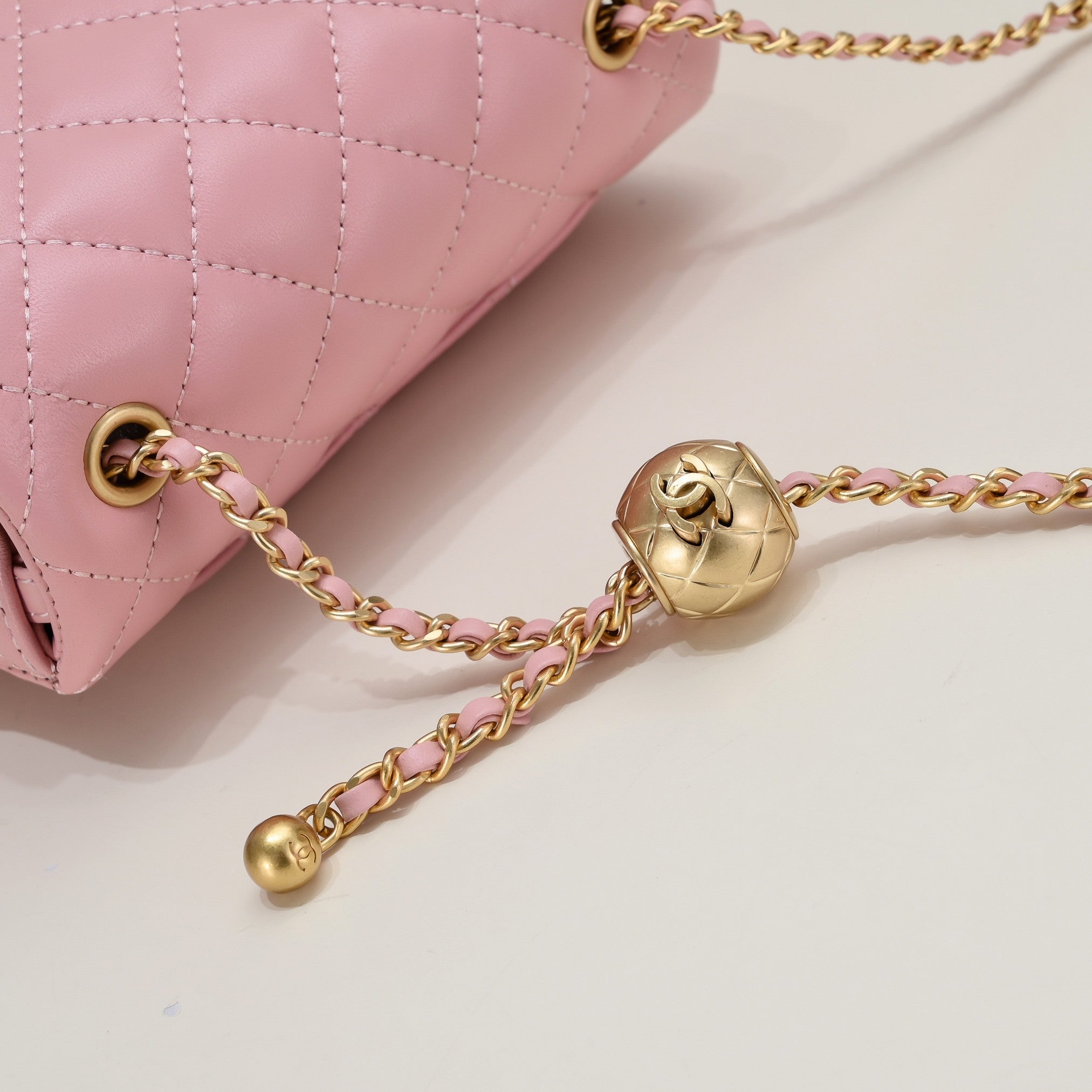 SMALL FLAP BAG 17CM 1786 PINK GOLD