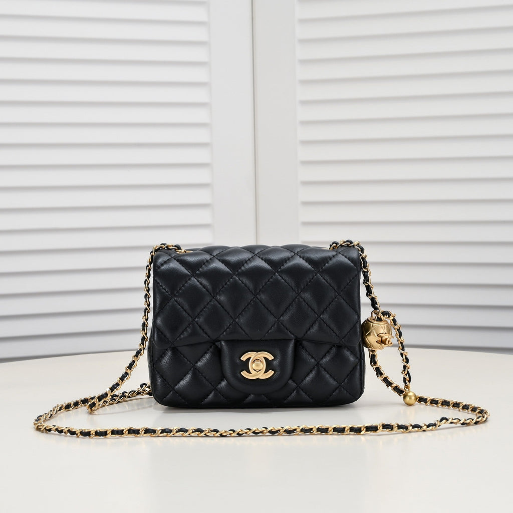 SMALL FLAP BAG 17CM 1786 BLACK GOLD