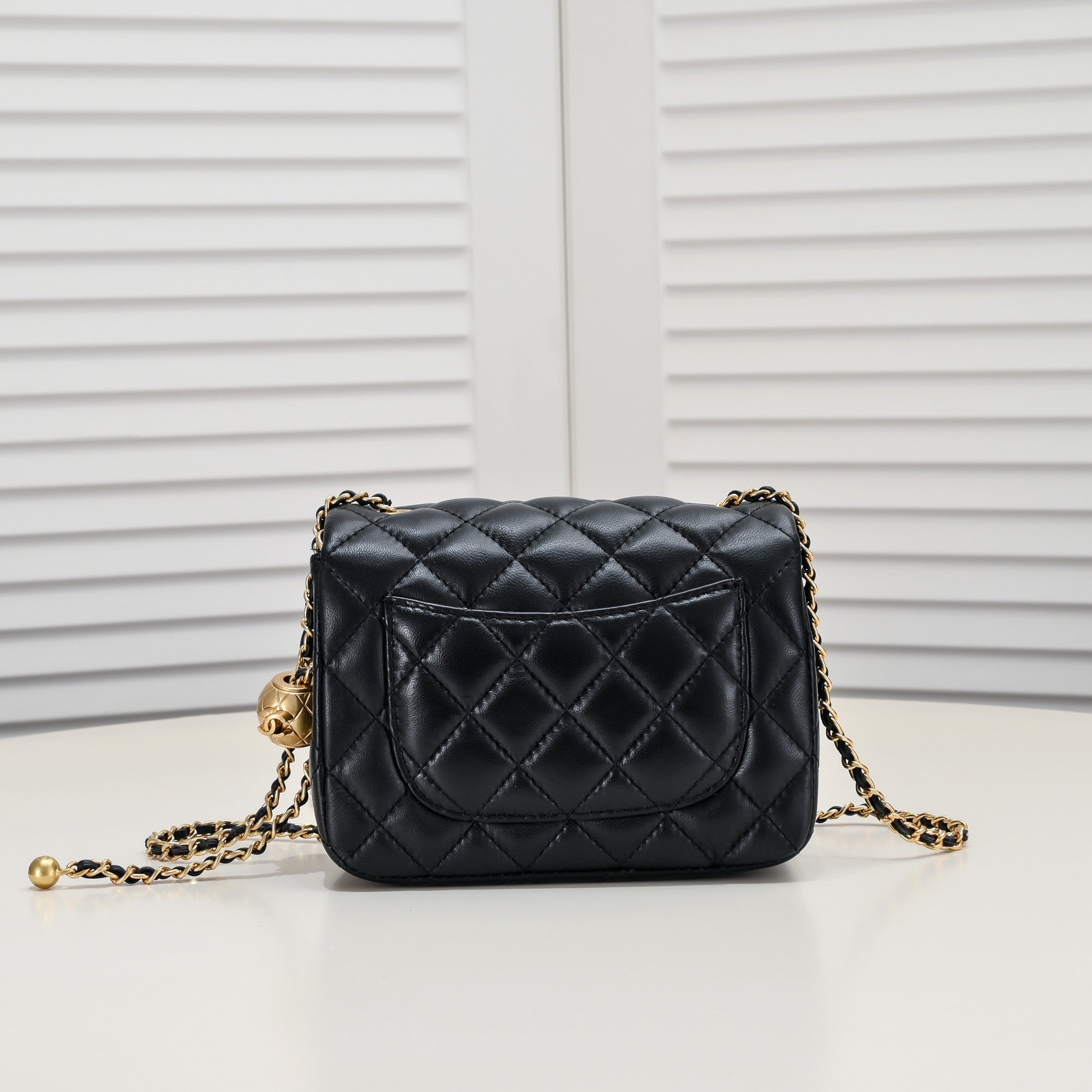 SMALL FLAP BAG 17CM 1786 BLACK GOLD