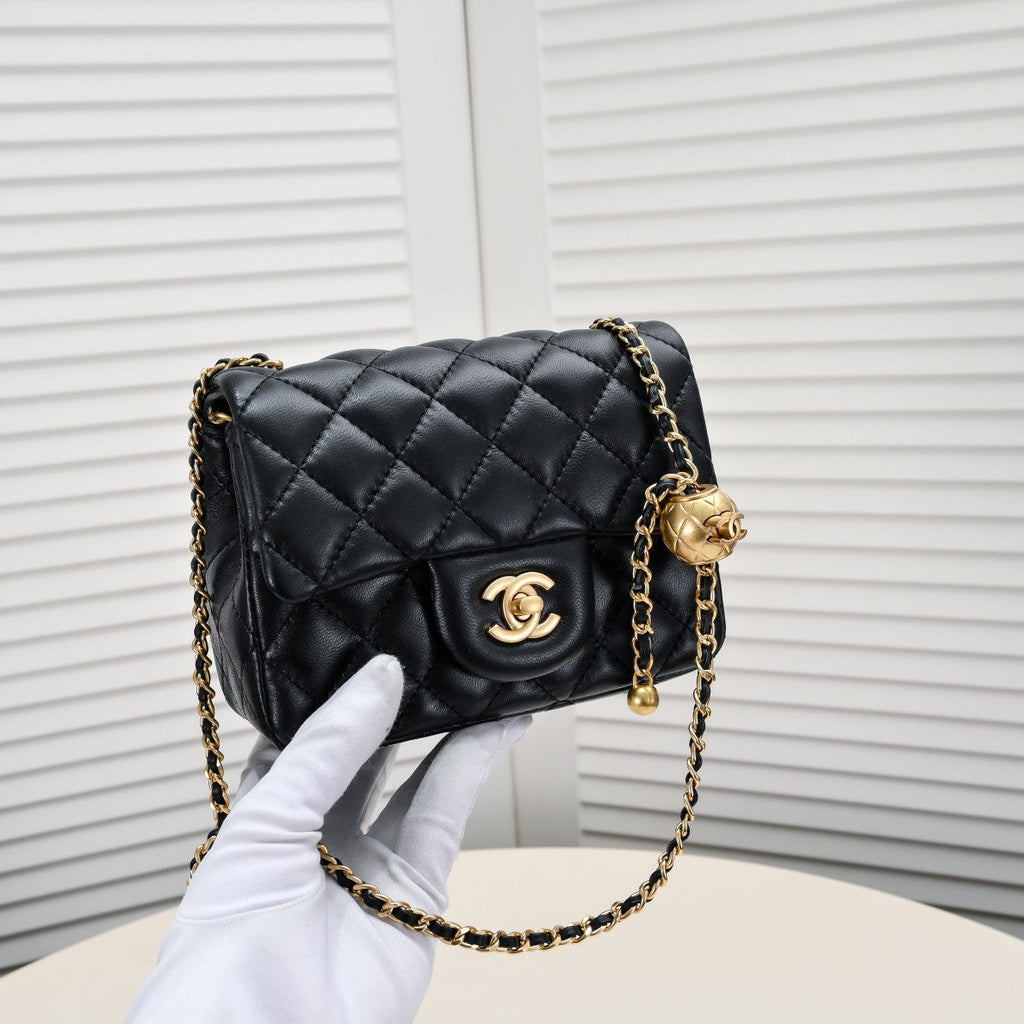 SMALL FLAP BAG 17CM 1786 BLACK GOLD