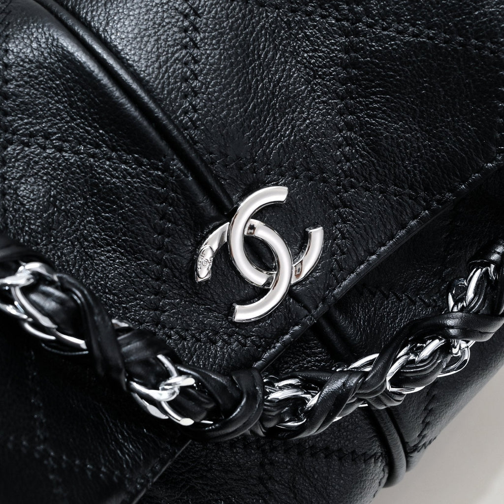CLASSIC BLACK SILVER ARMPIT TOTE 8061