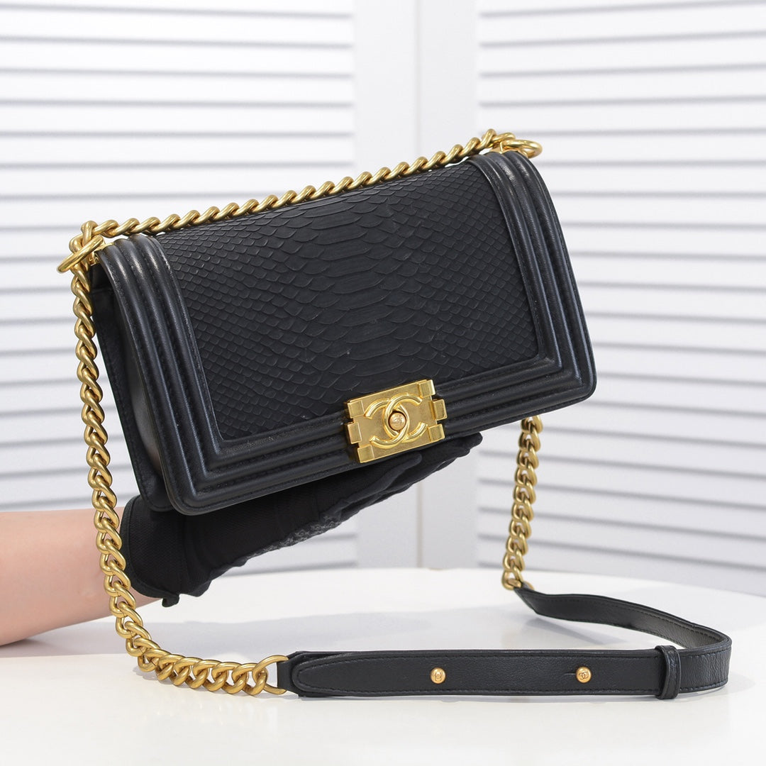 SNAKE PRINT LEBOY 67086 BLACK