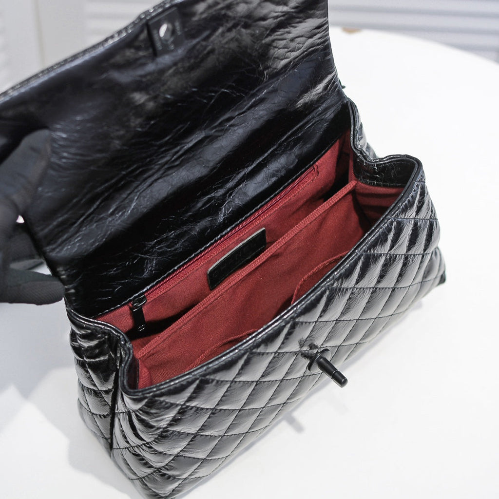 GUNMETAL QUILTED AGED CALFSKIN MEDIUM 26CM 92991