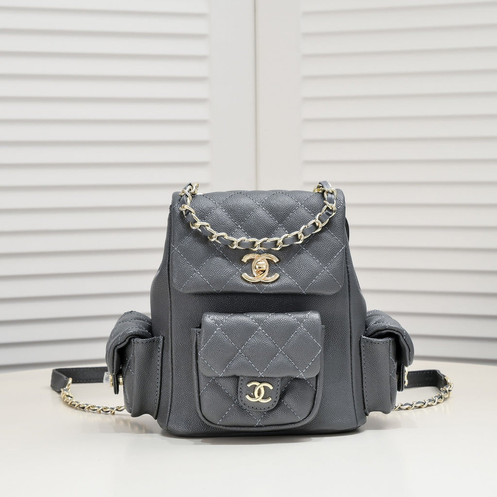 DOUBLE-SHOULDER MINI BACKPACK 9111 GREY