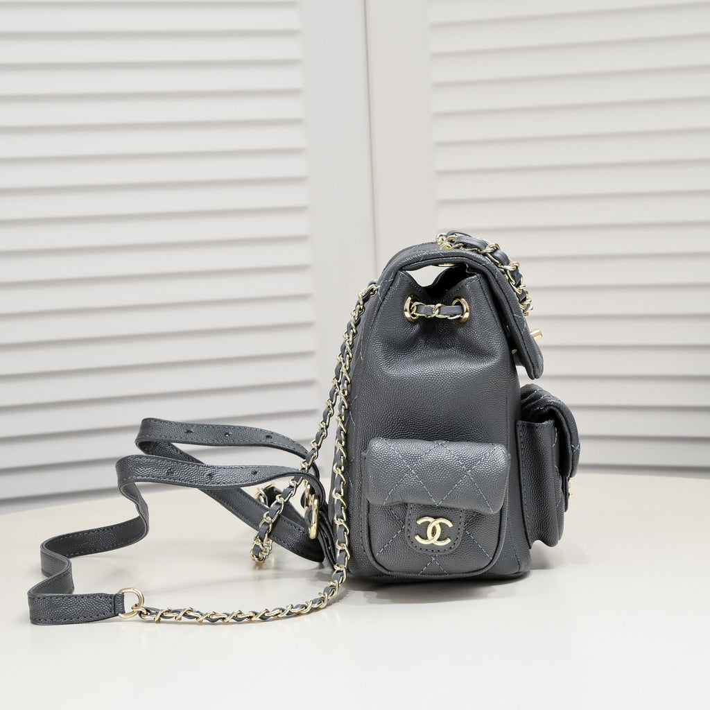 DOUBLE-SHOULDER MINI BACKPACK 9111 GREY