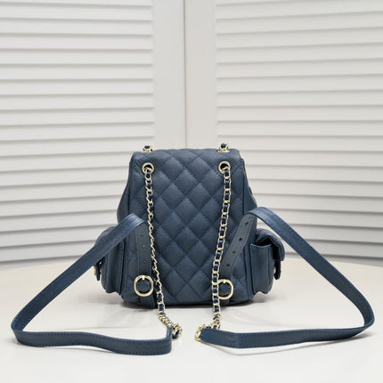 DOUBLE-SHOULDER MINI BACKPACK 9111 NAVY BLUE