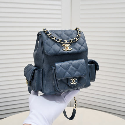 DOUBLE-SHOULDER MINI BACKPACK 9111 NAVY BLUE