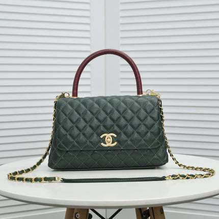 QUILTED CAVIAR 28CM 92992 DARK GREEN