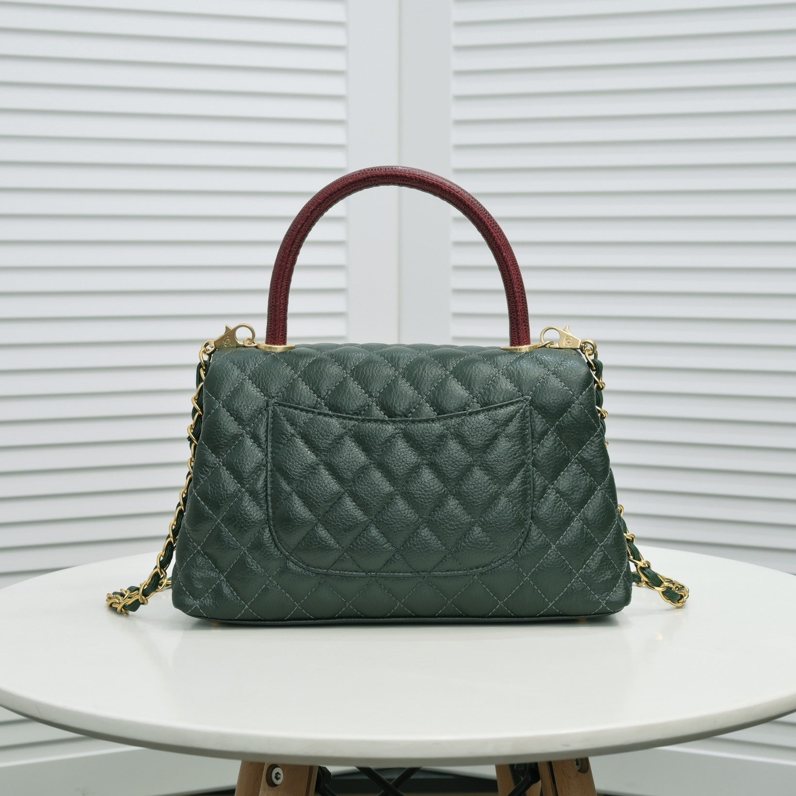 QUILTED CAVIAR 28CM 92992 DARK GREEN
