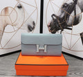 HM CLUTCH CONSTANCE 20.5 ICEBERG CALFSKIN SILVER HARDWARE