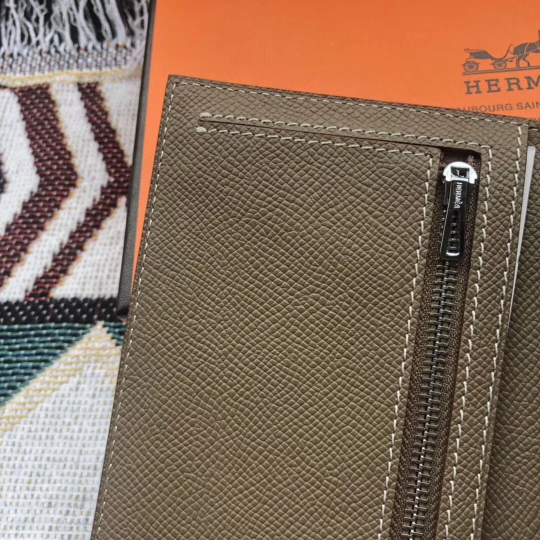 BEARN LONG 17 WALLET IN COFFEE BROWN EPSOM LEATHER