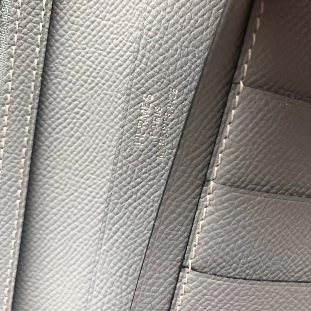 BEARN LONG 17 WALLET IN SHADOW GRAY EPSOM LEATHER