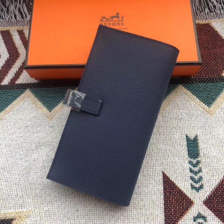 BEARN LONG 17 WALLET IN PRUSSIAN BLUE EPSOM LEATHER