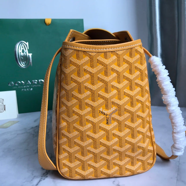 GOYA 26S ROUETTE PM TOTE BAG 30MM IN CARAMEL BROWN CANVAS AND CALFSKIN