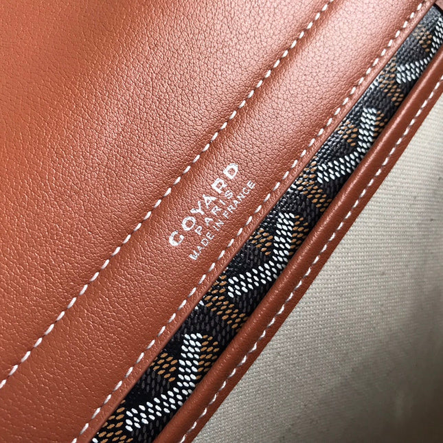 GOYA 26S ROUETTE PM TOTE BAG 30MM IN BROWN CANVAS AND CALFSKIN