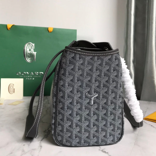 GOYA 26S ROUETTE PM TOTE BAG 30MM IN GRAY CANVAS AND CALFSKIN