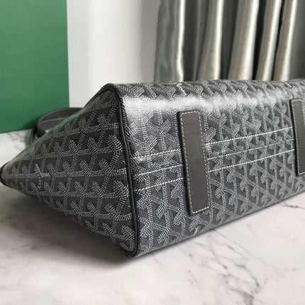 GOYA 26S ROUETTE PM TOTE BAG 30MM IN GRAY CANVAS AND CALFSKIN