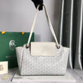 GOYA 26S ROUETTE PM TOTE BAG 30MM IN IVORY WHITE CANVAS AND CALFSKIN