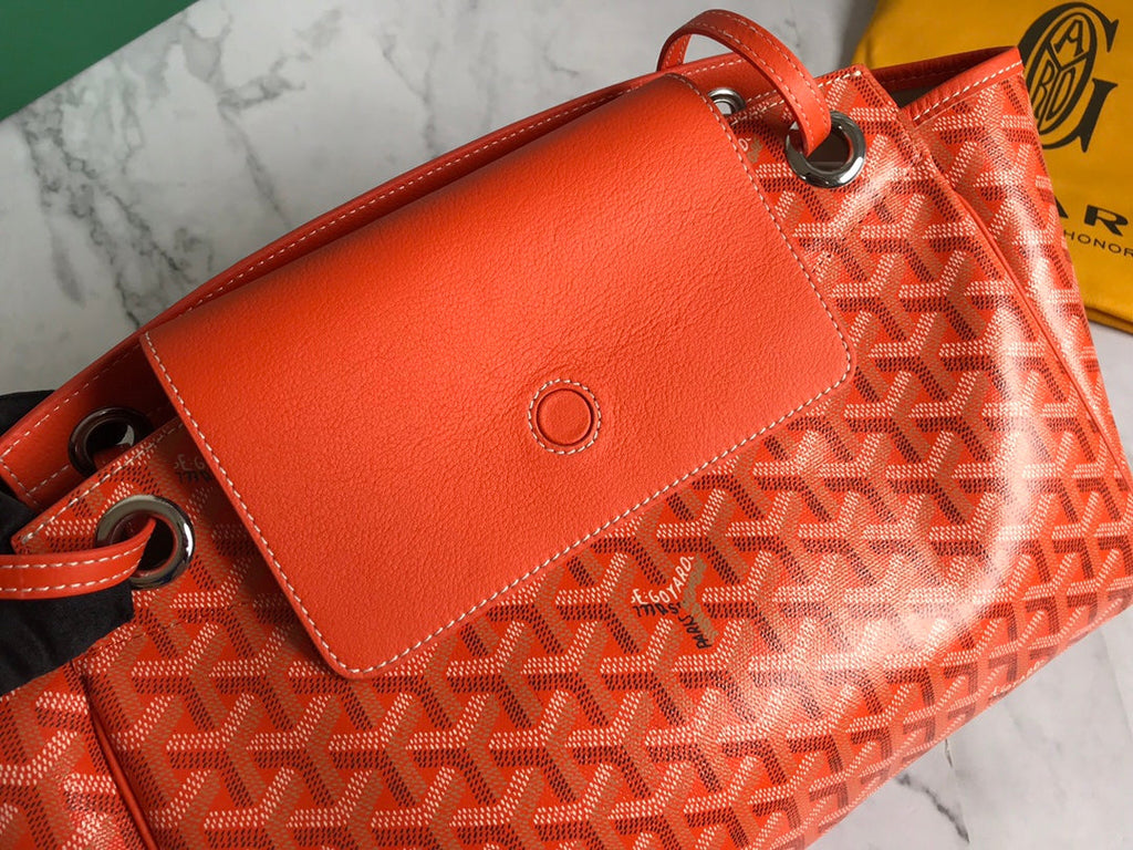 GOYA 26S ROUETTE PM TOTE BAG 30MM IN ORANGE CANVAS AND CALFSKIN