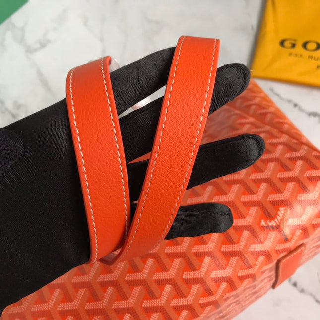 GOYA 26S ROUETTE PM TOTE BAG 30MM IN ORANGE CANVAS AND CALFSKIN