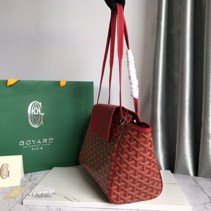 GOYA 26S ROUETTE PM TOTE BAG 30MM IN DARK RED CANVAS AND CALFSKIN