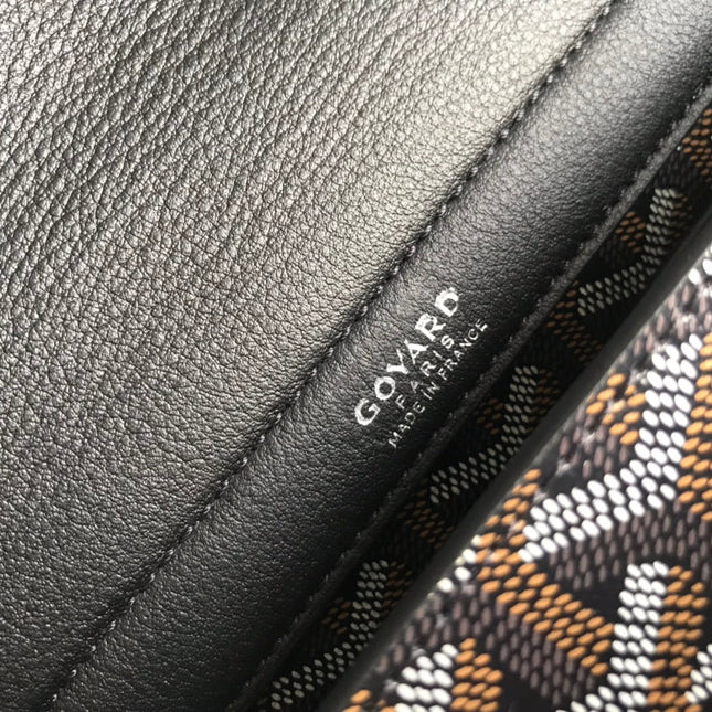 GOYA 26S ROUETTE PM TOTE BAG 30MM IN BLACK AND BROWN CANVAS AND CALFSKIN