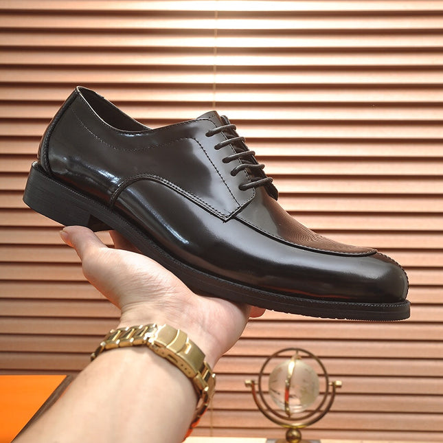 HM BUSINESS LACE UP SHOES GLOSSY BLACK CALFSKIN
