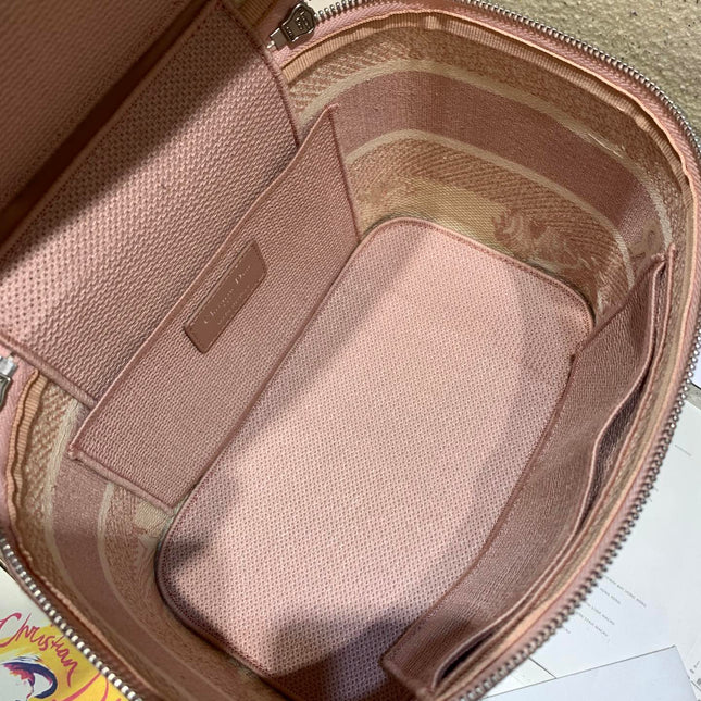 CROSSBODY MINI 18 VANITY CASE IN PEACH PINK MONOGRAM OBLIQUE JACQUARD