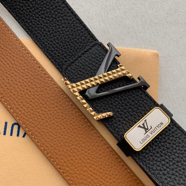 LV 25S BELT 38 MM IN BLACK CALFSKIN 593212